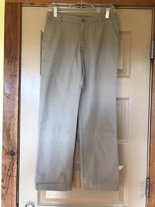 Girls Lands End Kids Tan Khaki Flat Front Chino Pants Size 14 - Picture 1 of 9
