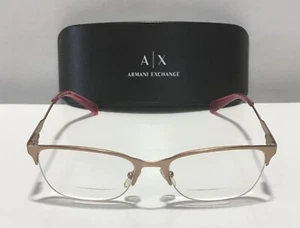 Armani Exchange AX1023 3167 Eyeglasses 53-17-140 Gold Frame & Pink Ear Pieces - Picture 1 of 7