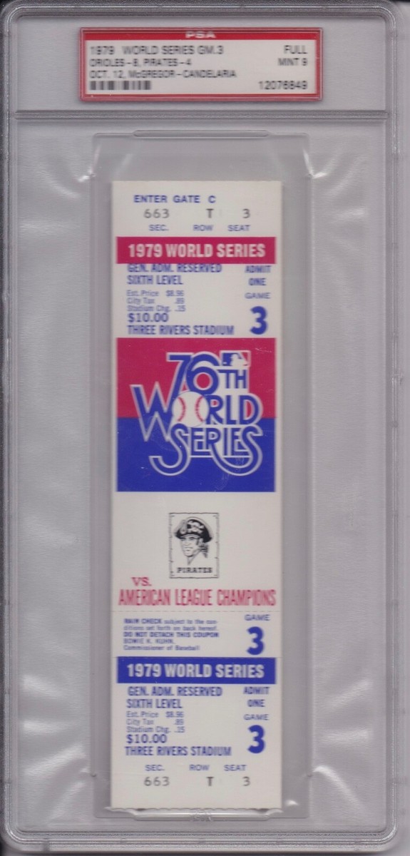 Pittsburgh Pirates Baseball 1979 Vintage Sports Ticket Stubs