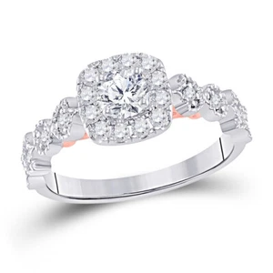 14k Two-tone Gold Diamond Solitaire Wedding Engagement Ring 3/4ctw (Certified) - Picture 1 of 2