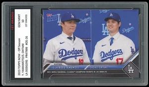 Yoshinobu Yamamoto/Shohei Ohtani 2023 Topps Now (Dual) 1st Graded 10 Rookie Card - Picture 1 of 2
