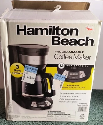 Hamilton Beach 12 cups Black/Silver  Programmable Coffee Maker Auto Pause - Image 1 of 2