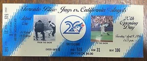 Boleto del 20º día inaugural del 9 de abril de 1996 Toronto Blue Jays vs California Angels - Imagen 1 de 2