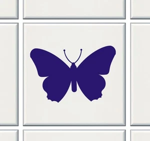 12x Butterfly Tile transfers stickers kitchen bathroom many colours for 6" or 4" - Picture 1 of 1