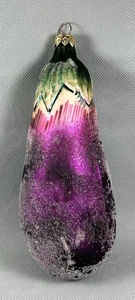 Christopher Radko "Aubergine Eggplant" Weihnachtsschmuck aus mundgeblasenem Glas 1998 - Bild 1 von 10