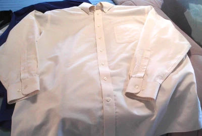 Stafford Essentials Oxford Men's Shirt Size 18 34/35 Ecru (Cream Color) - Image 1 of 4