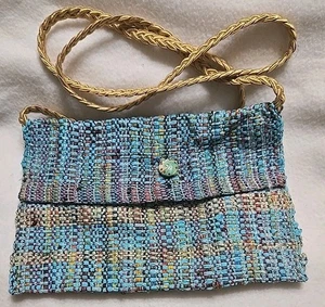 Borsa piccola a tracolla Audrey Legatowicz Designer Weaver Boho multi tessuto - Foto 1 di 13