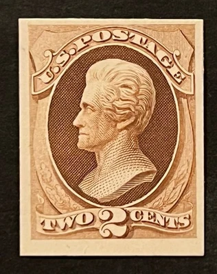 Travelstamps: US Stamp Proof Scott #157p4 - 2 Cent Proof on Card Mint Hinged - Image 1 of 4