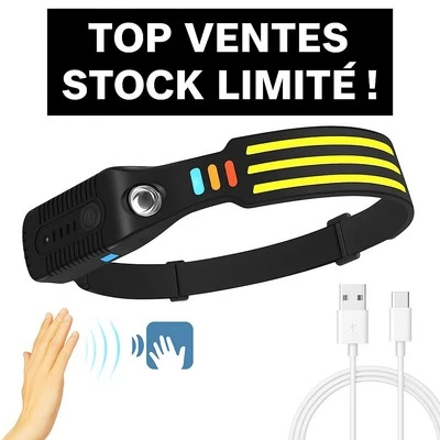 LED headlamp COB 10W USB rechargeable waterproof - motion sensor, camping - Image 1 of 4