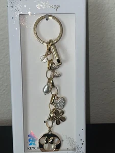 Disney Goldtone Minnie Mouse/Mickey Mouse Keychain - Picture 1 of 13