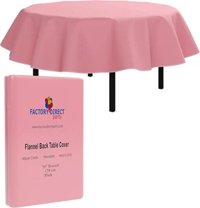 Exquisite Pink Vinyl Tablecloths - 70 in. Round - Pack of 1 70" (Round),  - Picture 1 of 6