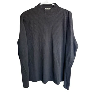 Eddie Bauer 100% Italian Merino Wool Men's Black Turtleneck 2XL Ribbed Sweater - Picture 1 of 9