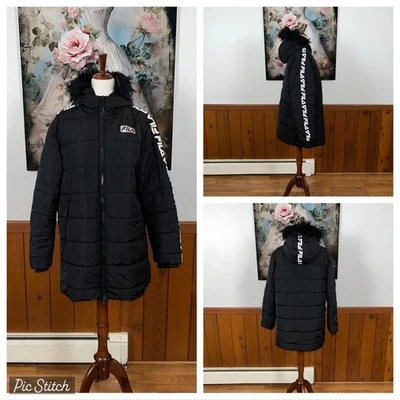 Super Cool FILA “Zia” Black Puffer Jacket! - Image 1 of 4