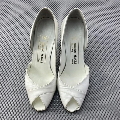 Zapatos de vestir de colección Bruno Magli para mujer talla 4,5 B blancos tacones de 3,5" Foto 1 de 4