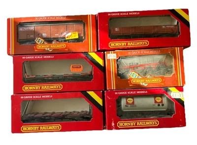 Hornby OO Gauge- 6 x Boxed  Wagons - Rail freight, Hopper , Tanker, - Image 1 of 4