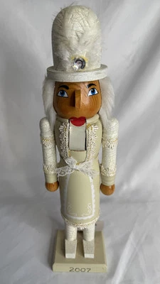 Wooden Nut Cracker 14” Vintage 2007 All White - Image 1 of 2