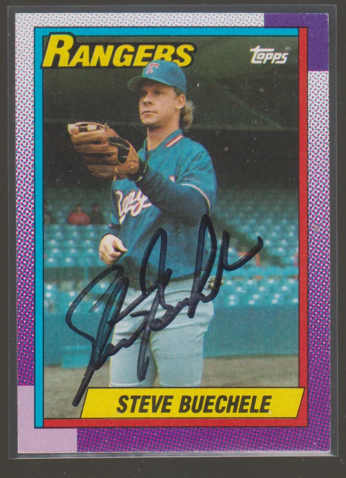 Autographed 1990 Topps Steve Buechele - Rangers - Image 1 of 1