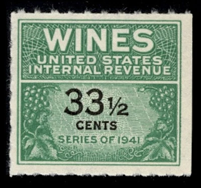 SCOTT #RE188 - 33 1/2c WINE STAMP - F-VF UNUSED - Image 1 of 2