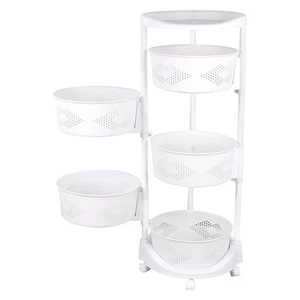 Kitchen Storage Cart Rotating Basket Vegetable Rack Multi-Layer Storage Shelves - Picture 1 of 11