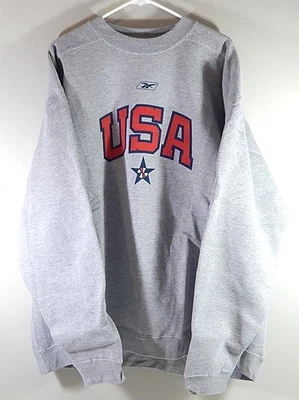 Sudadera de cuello redondo emitida por el equipo de baloncesto de Estados Unidos gris jaspeado XL alta Foto 1 de 2