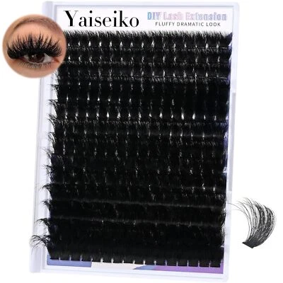 Fluffy Lash Clusters 300D Thick Long 12-25mm Volume Cluster Eyelash Extension - Image 1 of 4