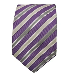 CALABRESE Purple Striped Silk Tie ITALY 61"/ 3.5" EC - Picture 1 of 4
