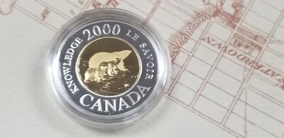 2000 Canada Rare Silver Proof Knowledge $2 Twonie Coin. - Image 1 of 2