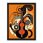 Abstract Guitar Graphic Music Poster Illustration Framed Art Picture Print 18X24