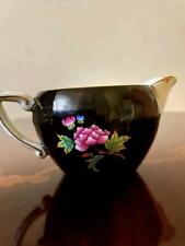 HEREND #1 Black Victoria Bouquet Creamer