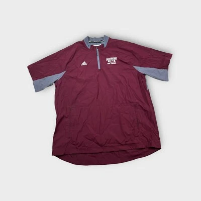 Maroon Red Mississippi State Softball Pullover Short Sleeve Jacket Men's XL - Image 1 of 4