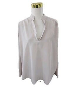 Jac And Jack Pure Silk Pink Blouse Top Size Medium Like New Long Sleeve 