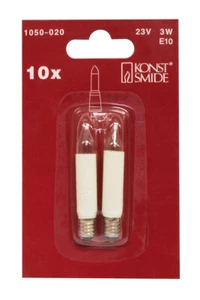 Konstsmide 1050-020 Ersatzbirne 2er Blister E10 3W 23V Kerze Lämpchen Innenkette - Bild 1 von 1