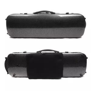 1pcs 4/4 Violin Case Carbon Fiber Case with Thick Padding 2 Pcs Bow Holder Black - Picture 1 of 7