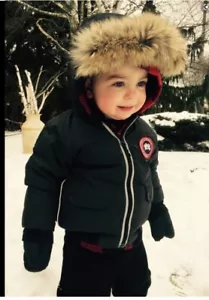 CANADA GOOSE ELIJAH DOWN JACKET COYOTE FUR Kids Unisex 6-12 Months - Picture 1 of 9