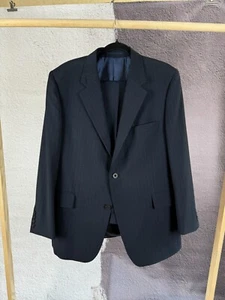 Gieves & Hawkes Saville Row navy striped wool suit 2 button - Picture 1 of 23