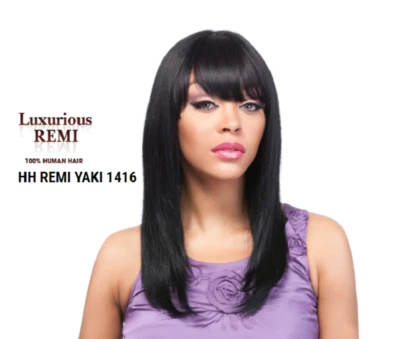 IT'S A WIG 100% HUMAN HAIR REMI YAKY 1416 LONG STRAIGHT WIG WITH CHNA BANGS - Image 1 of 4