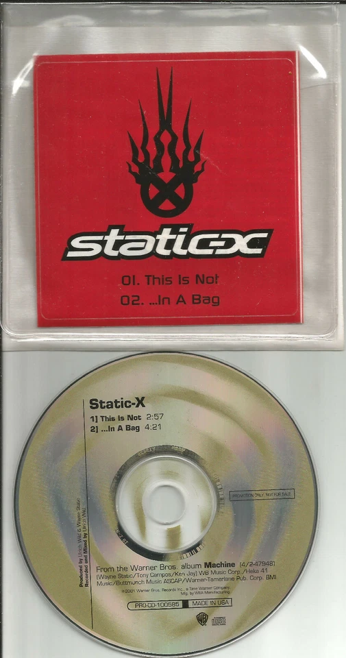 STATIC X это не / в сумке образец с наклейкой лимит 2001 США промо CD сингл - Изображение 1 из 1