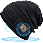 Bluetooth Music Warm Beanie Hat Wireless Cap Headset Headphone Speaker Mic Black