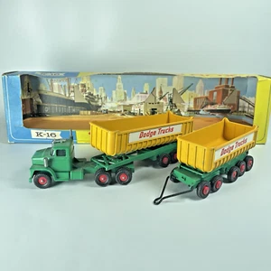 Matchbox Lesney King Size K-16 Dodge Tractor Truck With Twin Tipper Trailer - Picture 1 of 20