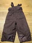 Used LN Winter Snow Bibs Overalls Faded Glory Size 3T Brown Boys