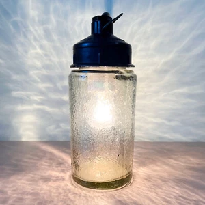 Soviet Rippled Glass Bakelite Pendant Lamp Industrial Hanging Light Mid-Century - Picture 1 of 6