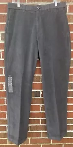 PANTALONE UOMO IN VELLUTO A COSTE GRIGIO SCURO HAGGAR WORK TO WEEKEND NUOVO CON ETICHETTE 34x32 - Foto 1 di 4