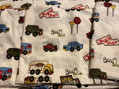 Do Your Room Twin Sheet Set Flat Fitted & 2 Pillow Cases Cars  & Trucks DYR Kids - Image 1 of 3