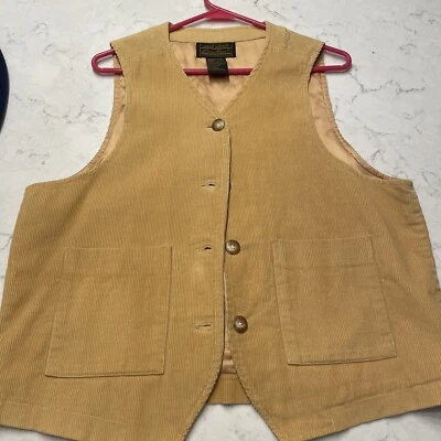 Chaqueta Chaleco Vintage Eddie Bauer Talla M Alto Terciopelo Botón Negro Foto 1 de 4