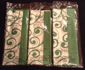 Lote de 3 pañuelos envolventes de sello verde decorados 6 hojas 19" x 2,17'  - Imagen 1 de 6