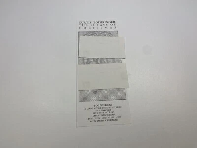 Curtis Boehringer 12 Days Of Christmas 5 Golden Rings Cross Stitch Pattern 1M - Image 1 of 3