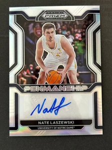 NATE LASZEWSKI 2022-23 Panini Prizm Draft Picks AUTO Penmanship Prizm Silver RC - Picture 1 of 2
