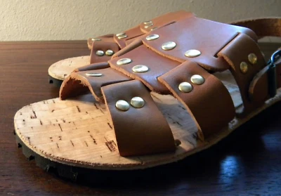 NOS Boy's Brown Leather Italian Sandals Hand Made Size 4 M Vintage - Image 1 of 4