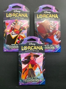 3x Lorcana Rise Of The Floodborn Blister Pack Sealed Beast, Queen, Raya - Picture 1 of 2