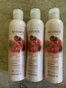 Avon Senses Body Lotion Cranberry & Cinnamon & Star Fruit Coconut Lot Of 6 - Picture 1 of 6